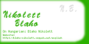 nikolett blaho business card